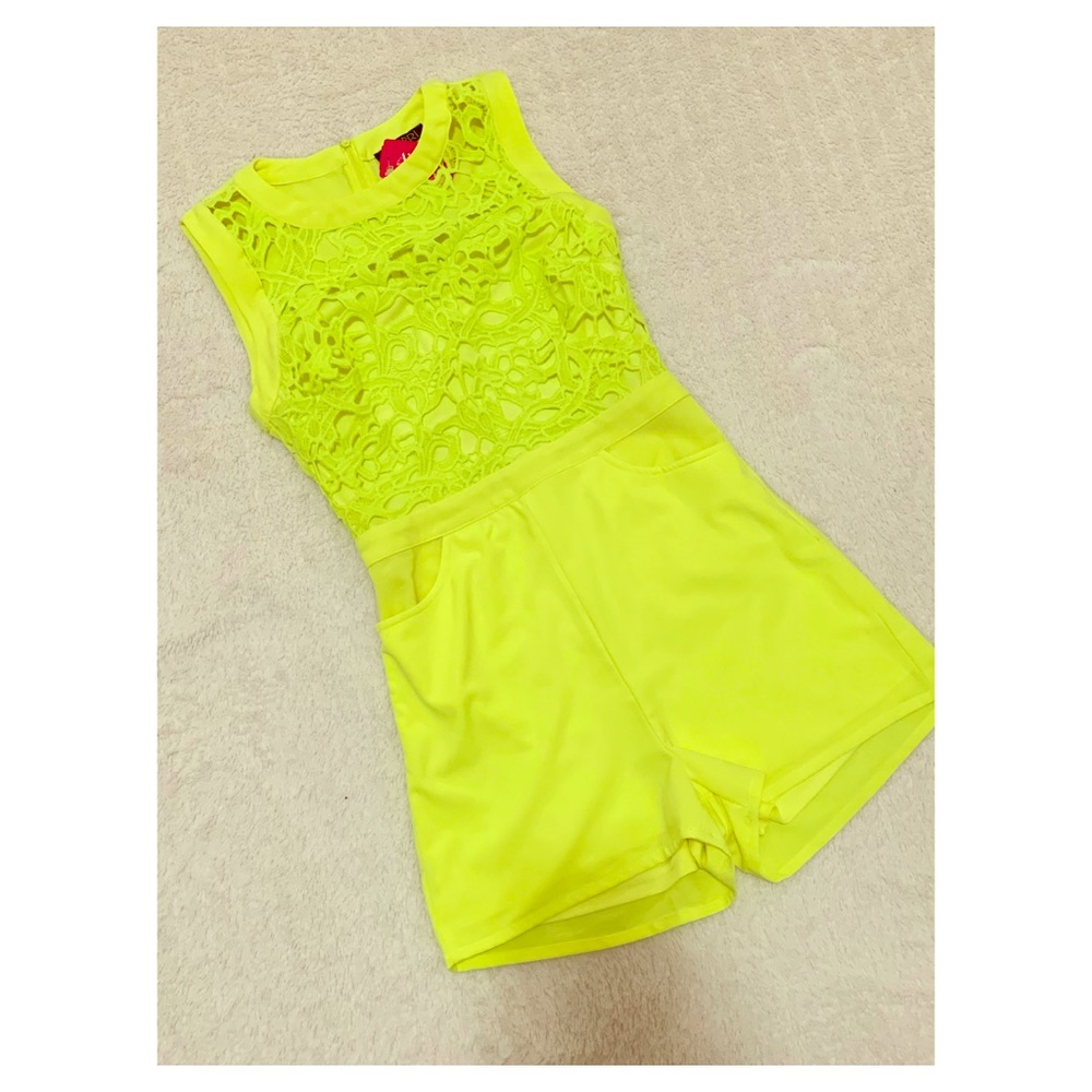 Tropical/Summer Embroidered short romper/onesie *S